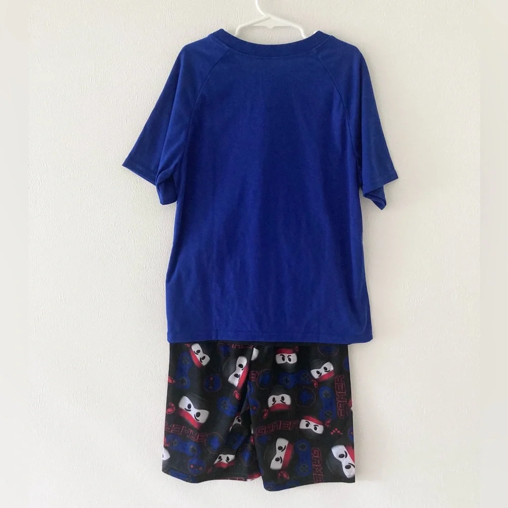 NWT The Childrens Place Ninja Level 1000 Pajama Short Set Size 7/8 M